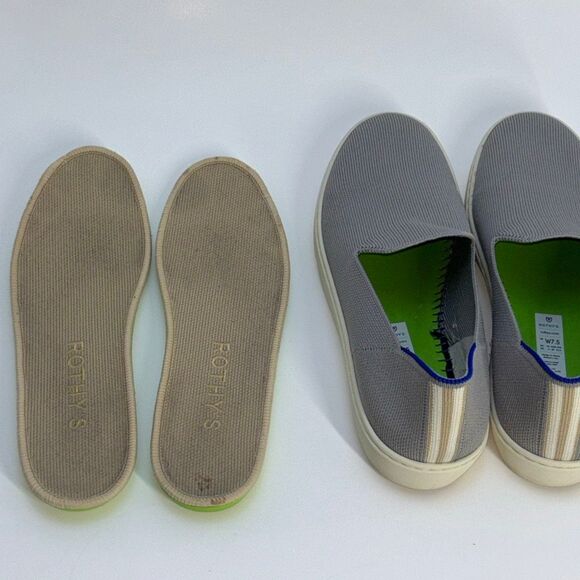Rothy's original slip on sneaker walking shoe light gray 7 1/2 ex cond - Picture 5 of 7
